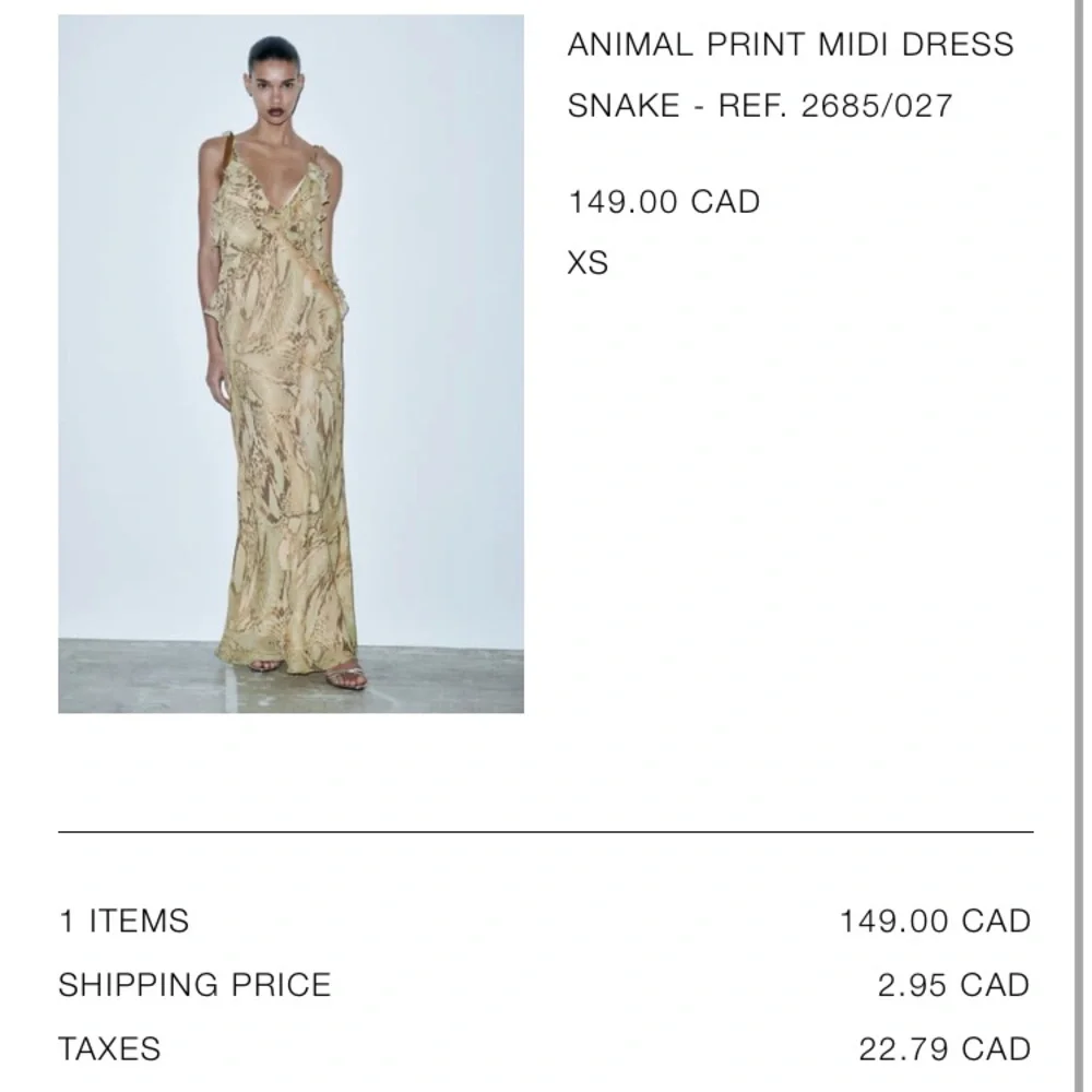 zara animal print midi dress xs - Picture 2 of 5